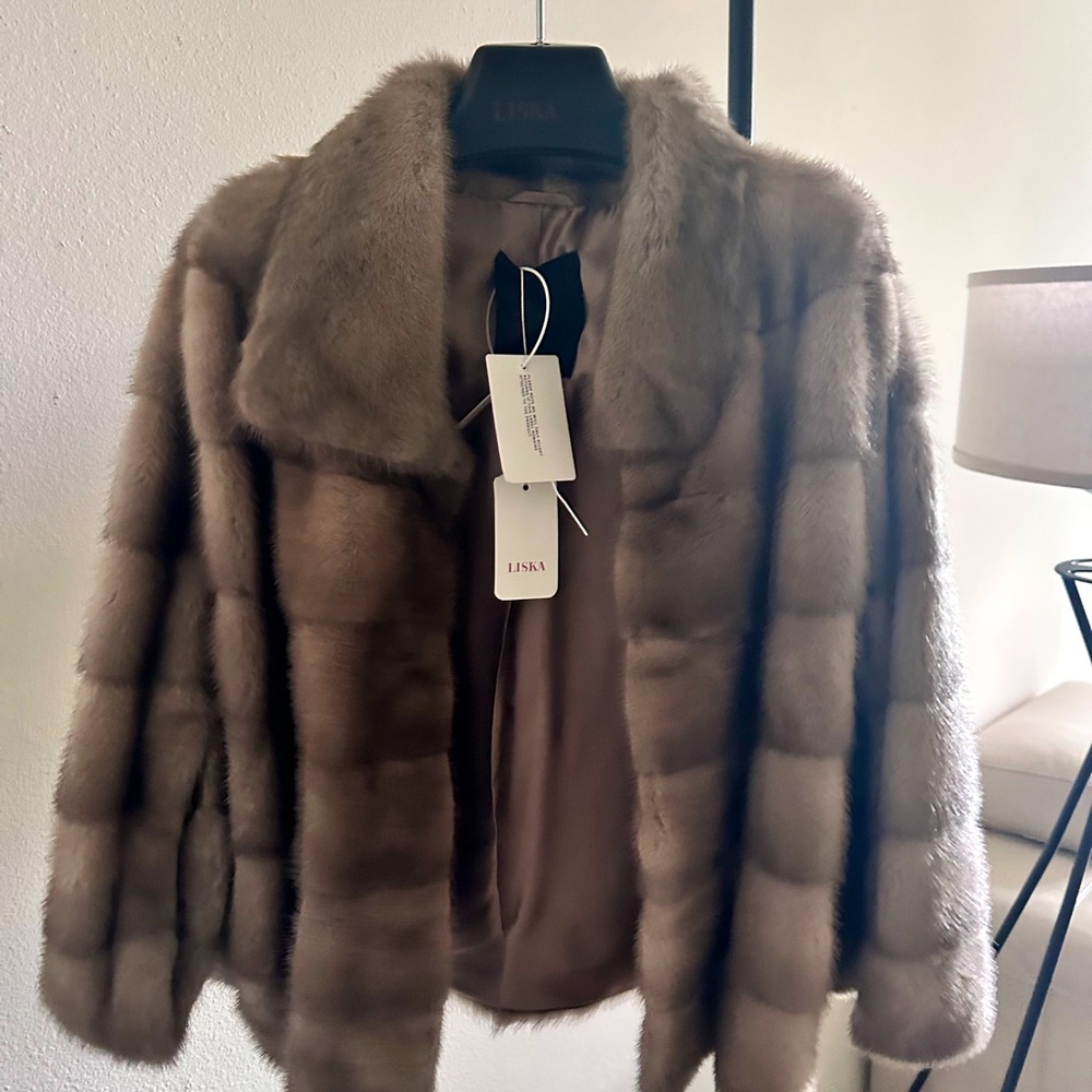 Liska grey mink jacket/cape